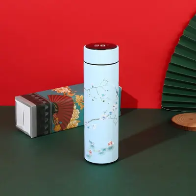 Çin Tarzı Retro Akıllı Sıcaklık Göstergeli Paslanmaz Çelik Termos Bardak - 12