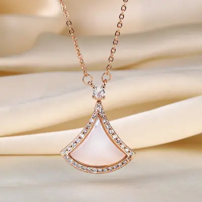 White mother-of-pearl necklace collarbone chain - 3