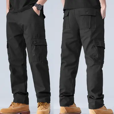 Men's Multi-Pocket Loose Straight-Leg Cargo Pants, Durable - 8