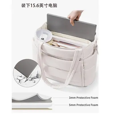 Women's Tote Bag, Large Capacity, Quilted, Multi-Compartment, Commute and Fitness