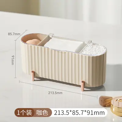 Cotton storage box for cosmetic pads, transparent lid - 7