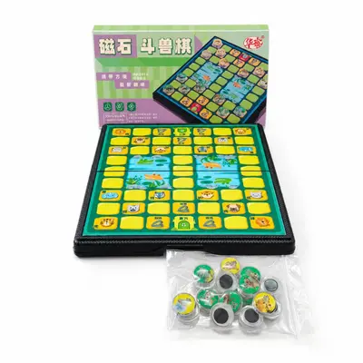Small magnetic chess set for kids, 5 games in one magnetic travel board game - 8
