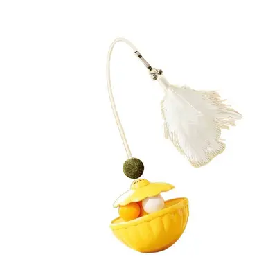 Feather Cat Teaser Wand with Detachable Catnip Ball - 6