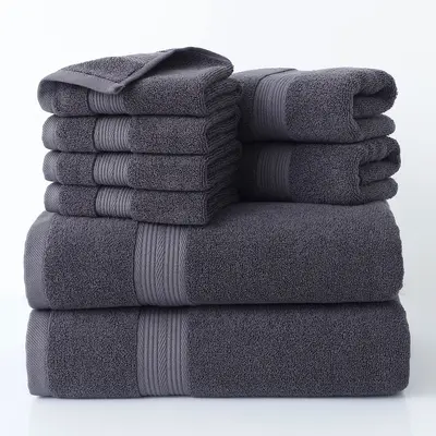 Handtuchset 3-teilig oder 6-teilig mit Kanteneinfassung - 9