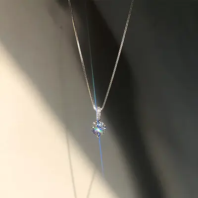 单钻项链设计感轻奢细闪盒子链闪钻锁骨链简约气质抖音热销代发潮 - 1