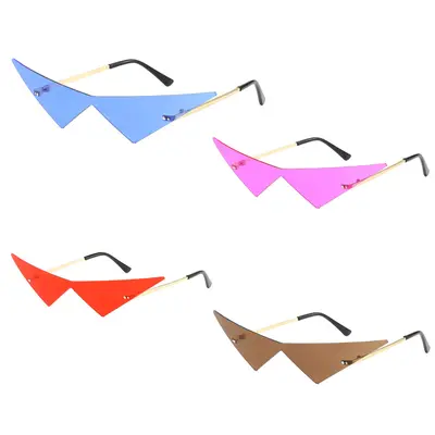 Halloween Frameless Heart Party Sunglasses with Tear Design - 4