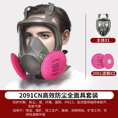 2091 Full Face Mask with 2097 Filter Cotton for Welding and Spray Painting - 7