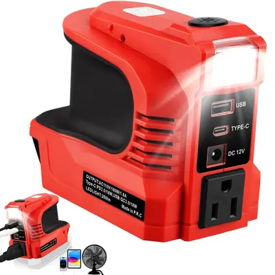 Inverter Converter 220W 18V, Lithium Battery, DC/USB/AC Output, EU and US Sockets - 11