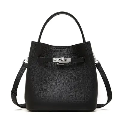 Damen-Eimertasche aus Vollrindleder, Modell 2026, Schultertasche - 10