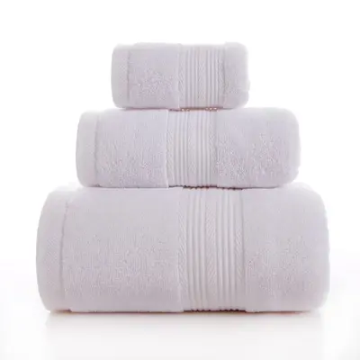 Cotton towel set, 3-piece, 8 colors, soft and absorbent - 6
