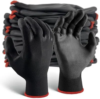 13-gauge nylon black PU-coated palm gloves dust-free digital factory anti-static coating protective work safety gloves wholesale