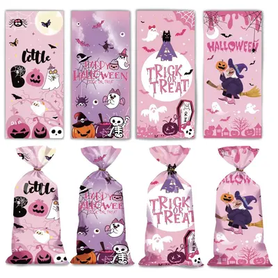 Halloween Candy Bag with Pumpkin and Bat Design - 12