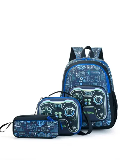 Schüler-Rucksackset aus drei Teilen mit isolierter, wasserdichter Lunchbox - 3