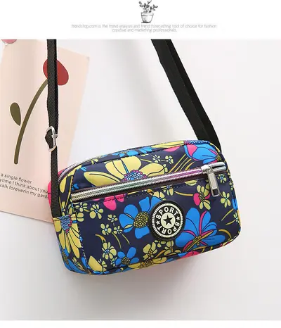 Yeni Model Annelik Çantası Oxford Kumaş Mini Askılı Çanta Kadın Çiçek Desenlı Çapraz Askılı Çanta Yaşlılar İçin Rahat Naylon Tek Omuz Çanta