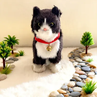 Dokunmatik Yürüyen Kedi Oyuncağı, Çanlı Kedi Tasması ve Peluş Oyuncak