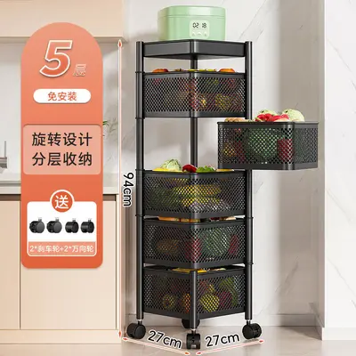 Kitchen cabinet shelf system with rotating compartments, spice and bowl storage - 7