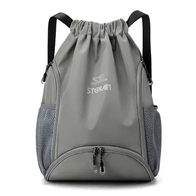 Waterproof Sports Bag with Separate Shoe Compartment and Drawstring Backpack - 11