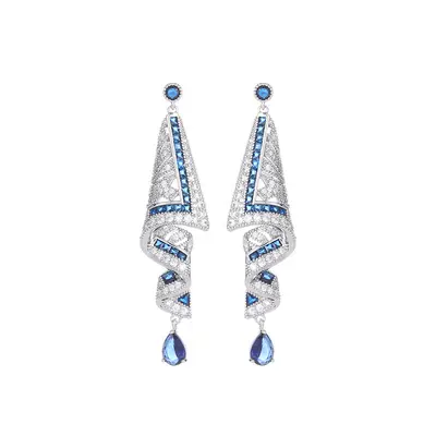 Vintage-Ohrringe geometrisch, 925er Silber, Ethnic-Stil