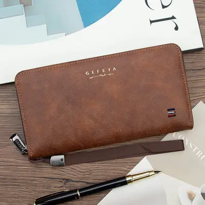 Men's Long Wallet with Multiple Card Slots, Large Capacity Clutch Purse - 8