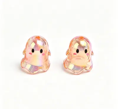 Acrylic Cartoon Ghost Pendant, Multicolor, Perforated, for DIY Phone Chain Accessories - 9