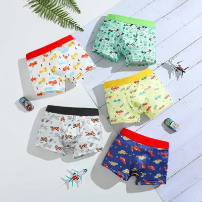 Boys' Milk Silk Boxer Briefs, Breathable Cartoon Design - 8