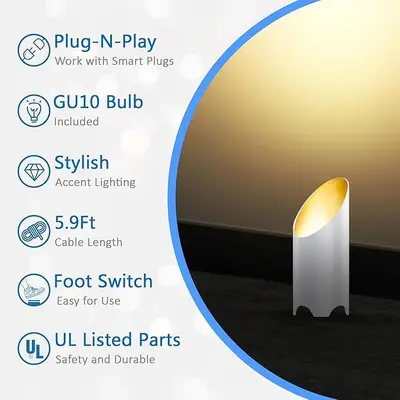 GU10 three-color dimmable recessed angle downlight with foot switch