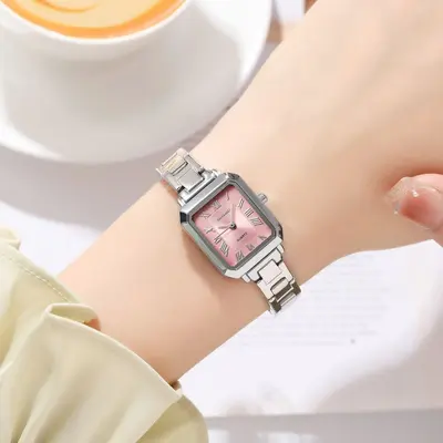 Shike Mei luxury women's watch, square design steel band waterproof