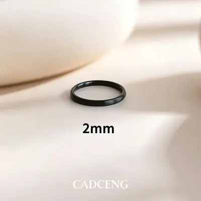 Minimalistischer Titanstahl-Ring für Damen, 18K Gold gebürstet - 9