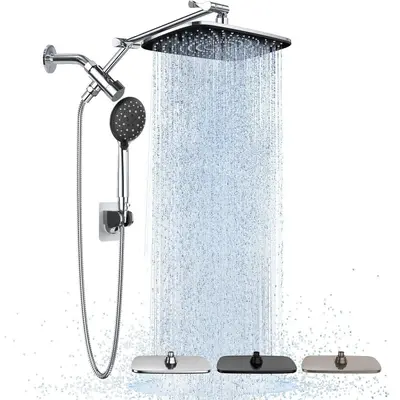 10-Function Pressurized Filter Shower Head Set with Spray Gun - 10