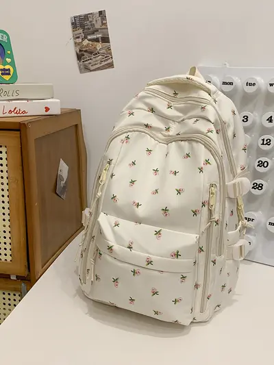 Women's Floral Backpack, Large Capacity, for Middle and Primary School Students - 7