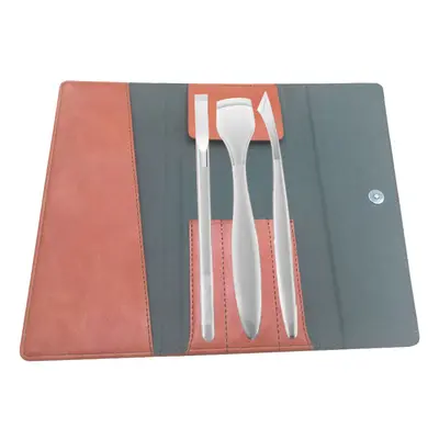 Pedicure tool set, portable with leather bag - 2