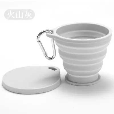 Yeni Silikon Katlanabilir Bardak Taşınabilir Outdoor Seyahat Eco Friendly Su Bardağı Kapak ile Teleskobik Askı Kancası Gargara Bardağı - 9