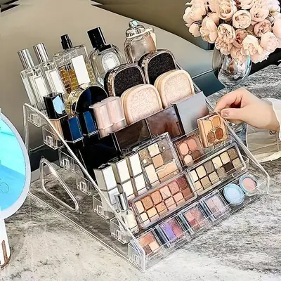Multi-layer transparent acrylic display stand, cosmetics organizer - 5