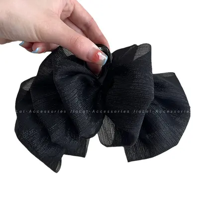 Lace seersucker hair clip shark clip extra large hair clip holder woman back hair clip 2023 new style