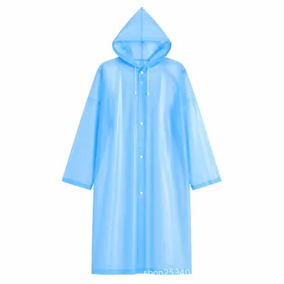 Eva Erwachsenen-Regenmantel, transparente Poncho mit Hut