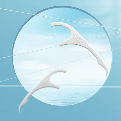 Camellia Disposable Dental Floss Picks, Individually Packaged, Curved Tip