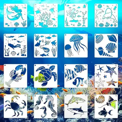 Washable PET Graffiti Stencil for Flower and Plant Painting - 13