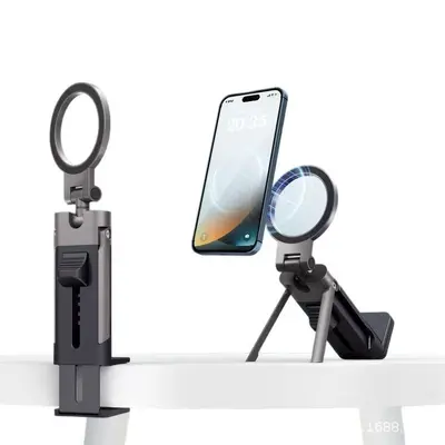 Cross-border Multifunctional Mechanical Dog Magnetic Travel Phone Stand Portable Airplane High-Speed Rail Desktop 360° Rotating Lazy Stand