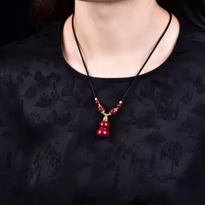 Muray Imitation Purple Gold Sand Heart Pendant, Five Blessings, Unisex