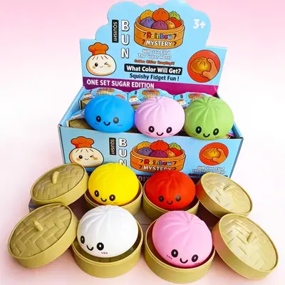 Silikon stres atma oyuncağı, simüle edilmiş baozi, çocuklar için - 7