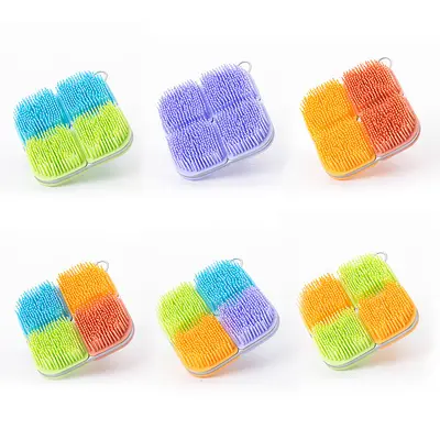 Home silicone bathroom brush bath brush massage detoxifying shampoo brush soft hair peeling cleansing cute face washing brush - 11
