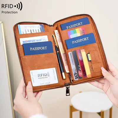 RFID passport wallet, large capacity - 2