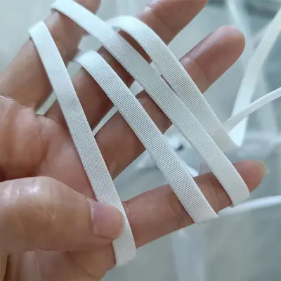 0,6 cm naylon elastik bant, kaymaz tüylü astarlı iç çamaşırı askısı, parlak yüzey - 5