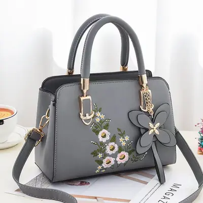 Damen-Schultertasche im chinesischen Stil mit Blumenmuster - 10