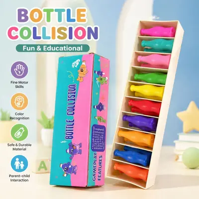 Children's Bottle Matching Toy with Color Recognition and Memory Training Ring - 7