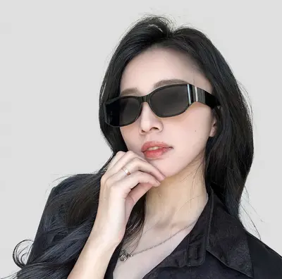 Retro Cat-Eye Men's Sunglasses with Black Frame and UV Protection - 3