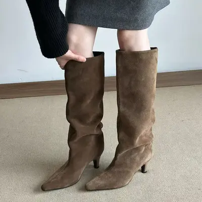Damen-Cowboystiefel mit Absatz, Spitzkappe - 7