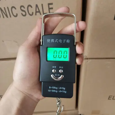 Toptan ev siyah el çantası ölçeği 50 kg mini el çantası ölçeği taşınabilir dijital ölçekli küçük balıkçılık ölçeği ekspres ölçek - 3