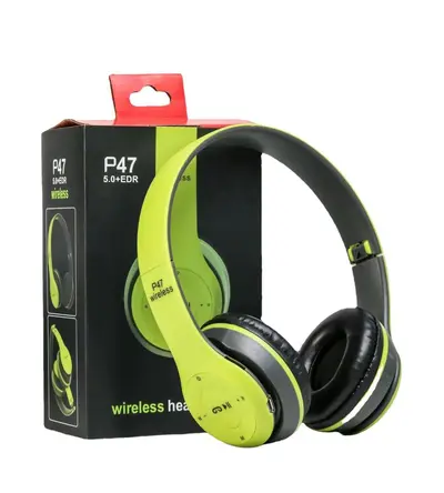 P47 Bluetooth headphones, wireless, over-ear, subwoofer