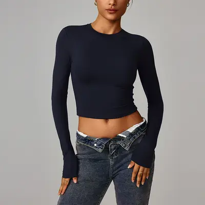 Women's Quick-Dry Long Sleeve Compression Sports Top for Yoga and Pilates - 8